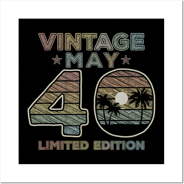 41th Birthday Gift Vintage May 1979 Forty Years Old Wall Art by bummersempre66